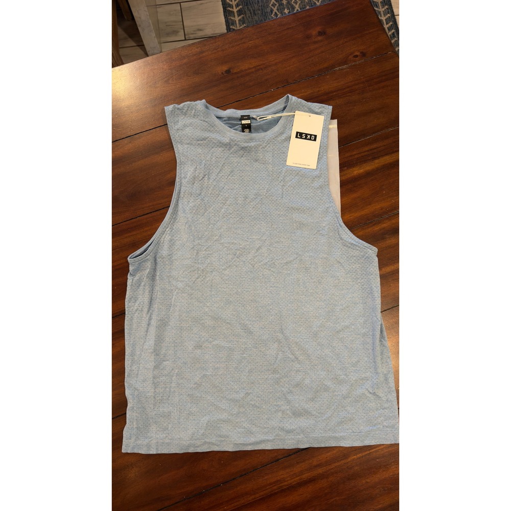 LSKD AeroFLX+ Seamless Muscle Tank Elemental Blue Ice Blue Large MATK00453-L NEW